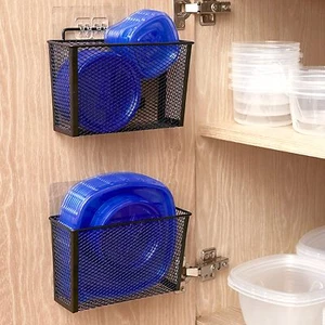 2 Pack Metal Over Cabinet Organizer Storage No Drilling Lid Organizer Slim Space - Picture 1 of 7