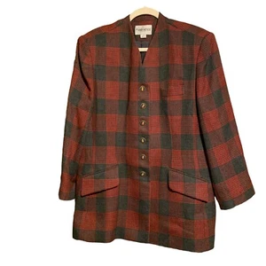 John Meyer Of Norwich Blazer 16 Multicolor Houndstooth Plaid Wool Blend Jacket - Picture 1 of 6