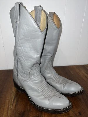 Larry Mahan's Vintage Women's Cowboy Cowgirl Western Boots Light Gray SZ 5.5AA - Image 1 of 4