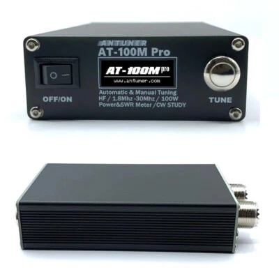 Sintonizador de Antena AT-100M Pro 1.8Mhz-30Mhz Sintonizador Manual Automático 100W Medidor de Potencia Foto 1 de 4