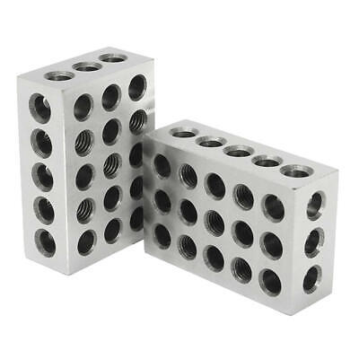 1 Pair 1-2-3 Block Set 0.0002  Precision 23 Holes For Toolmaker Machinist • 37.49£