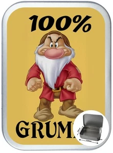 100% Grumpy Silver Hinged Tin,Cigarett Tin,150ml Sweet Tin, Storage, Pill Tin - Picture 1 of 2