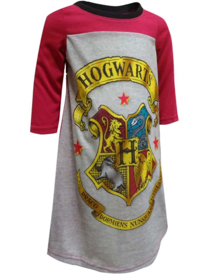 Camisón camisón para dormir con escudo de la escuela Hogwarts de Harry Potter para niñas Foto 1 de 1