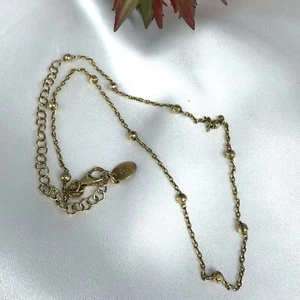 "Collar gargantilla AV chapado en oro 925 ITALIA estación de cuentas de plata 14""" - Imagen 1 de 6