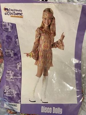 Disfraz Disco Dolly Halloween para Niñas 10-12 Incluye Vestido y Envoltura para la Cabeza Nuevo Foto 1 de 3