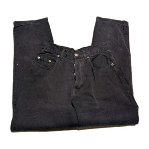 Vtg Womens Nada Nuff Button Fly High Waisted Black Jeans Size 27x28 Distressed - Picture 1 of 15