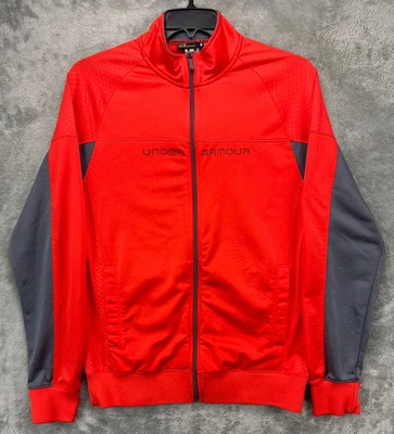 Chaqueta deportiva Under Armour para hombre talla L naranja gris cremallera completa calce suelto atlético Foto 1 de 4
