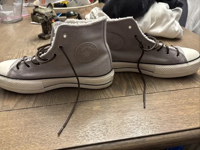 Converse Chuck Taylor Platform Lift High Top Gray Suede & Shearling W 8 - Image 1 of 4