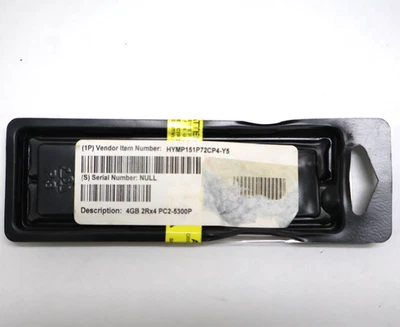 Hynix 4GB 2Rx4 PC2-5300P DDR2 Server Memory HYMP151P72CP4-Y5 - Image 1 of 4