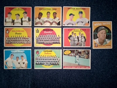 1959 Topps Lemon Minoso Kluszewski Doby Herzog Colavito Orioles Baseball Lot 10 - Image 1 of 4