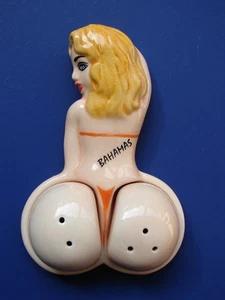Vintage Naughty Naked Lady Butt Bunns Cheeks Salt Pepper Shakers NOS Bahamas - Picture 1 of 12