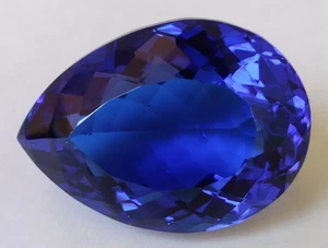 AA+++ Large Blue Tanzanite 79.60 Ct. Pear Cut Loose Gemstone Gift for Daughter - Picture 1 of 6
