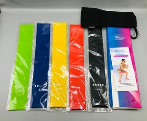 New Resistance Loop Bands, Set of 5, Mesh Carry Travel Bag, Exercise Guide - Picture 1 of 3