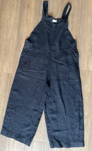 POETRY Dungarees Garment Dyed 100% Linen Size 14-16 Uk Midnight Overalls Romper - Picture 1 of 24