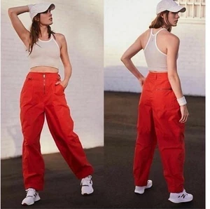 Free People Pep Rally Solid Pants Red Flame Sz M FP Movement - Picture 1 of 10