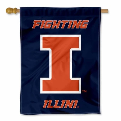 Bandera Casa Azul Illinois Fighting Illini Dos Caras Foto 1 de 4