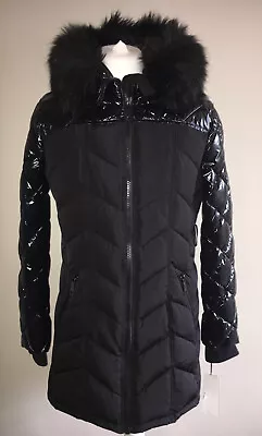 Calvin Klein Performance Fur Hood Puffer Black Repel Retains Heat New Winter CK - Image 1 of 4