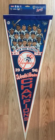 1996 N.Y. Yankees World Series Champions Baseball Pennant/Derek Jeter/Free SH! Cover