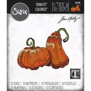 Sizzix Tim Holtz Thinlits PUMPKIN DUO COLORIZE Die Set 12 Dies 665999 - Picture 1 of 3