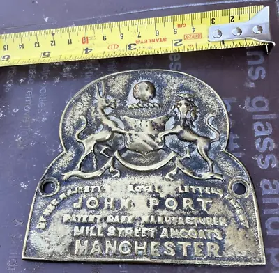 John Port.mill Street Ancoats Manchester  Brass Safe Plaque 2 • 19.99£