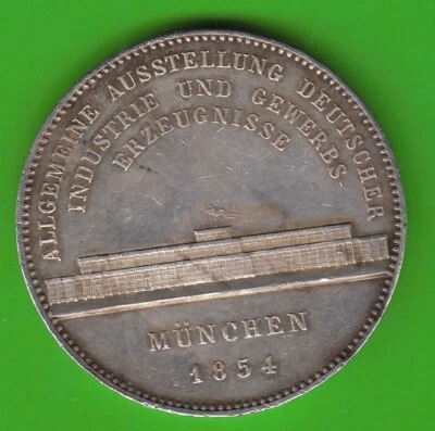 Bavaria Historical Double Thaler 1854 Glass Palace, Pretty NSWLeipzig - Image 1 of 2