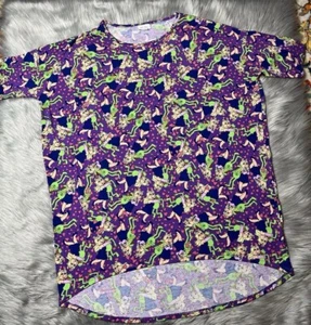 Lularoe Irma Tunic Shirt Purple Kermit Miss Piggy Muppets Heart Size Large - Picture 1 of 16