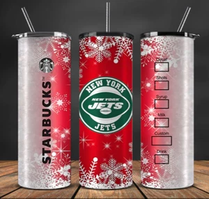 New York Jets NFL Football Weihnachten Edelstahl Becher - 20 Oz - Bild 1 von 4