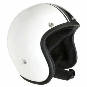 BANDIT 10700LEC BANDIT CLASSIC JET HELMET L 59CM WHITE/BLACK GRP APPROVED - Picture 1 of 4