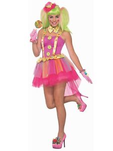 Buttons The Clown Circus Funny Carnival Mardi Gras Womens Teen Girls Costume