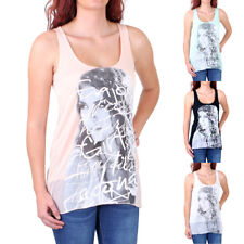 Madonna Top Damen ROMAINE T-Shirt Potrait Print Chiffon-Saum MF-408077