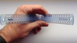 Fold Up 15cm to 30cm Clear Transparent Ruler (Helix Branded) - Picture 1 of 2