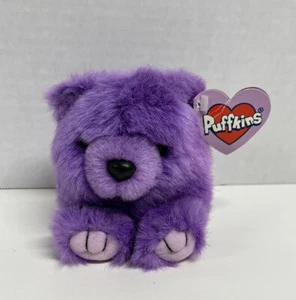 Puffkins Purple Bear Plush With Tags Vintage 1994 - Picture 1 of 5