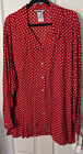 NEW Stonebridge Red and White Polka Dot 3X Long Sleeve Button Up Career Shirt