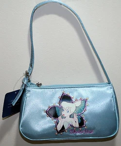 NEU Disney Tinker Bell Peter Pan blau Satin Handtasche Tasche Blume Kunstperlen - Bild 1 von 5