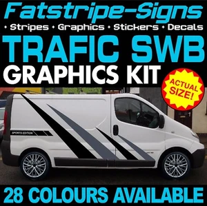 para adaptarse a RENAULT TRAFIC SWB GRÁFICOS PEGATINAS RAYAS CÁMPER FURGONETA AUTOCARAVANA - Imagen 1 de 2