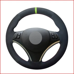 Suede Steering Wheel Cover for BMW E90 E91 E92 E93 E87 E81 E82 E88 X1 E84 G501 - Picture 1 of 8