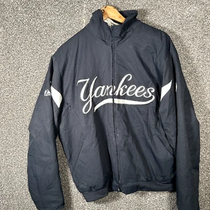 Majestic Yankees Jacket Mens M Navy Vintage Authentic MLB New York Baseball - Picture 1 of 15