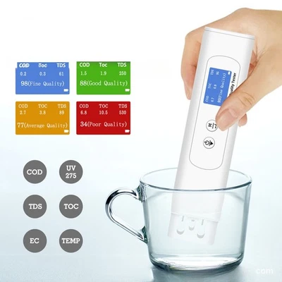 For Home Use 6-in-1 Water Tester Battery Operated High-quality ABS Material - Image 1 of 4