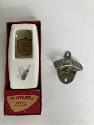 Vintage Coca-Cola 1950s The Starr Bottle Opener W/ Cap Catcher & Starr X - Image 1 of 4