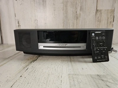 Bose Wave Music System AM/FM Clock Radio + Remote AWRCC1 Black -- CD SKIPS - Image 1 of 4