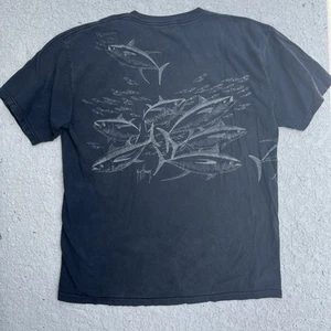 Guy Harvey Black Tuna Tshirt 2006 Size Large Etched Wraparound Design - Bild 1 von 8