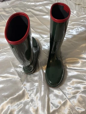 BOTAS DE LLUVIA GUCCI DOBLE G LOGO GOMA VERDE 202752 12 G NUEVAS Talla 12 Foto 1 de 4