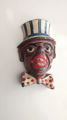 Vintage German Iron Black Faced Uncle Sam Pencil Sharpener - Image 1 of 4