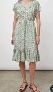 Rails Kiki Meadow Sommer Ditsy Blumen Rüschen Rüschen Knopf Kleid Kordelzug S - Bild 1 von 17