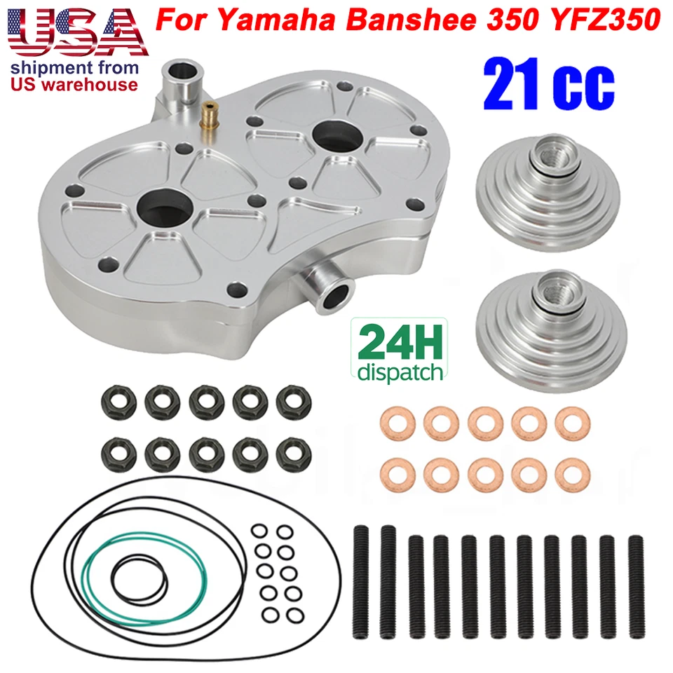 Cabezal frío de aluminio Billet + cúpulas 21 cc para Yamaha Banshee 350 YFZ350 1987-2006 Foto 1 de 4