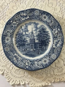 STAFFORDSHIRE LIBERTY BLUE DINNER PLATEs Set Of 4 Ironstone Vintage 9.75” - Picture 1 of 4