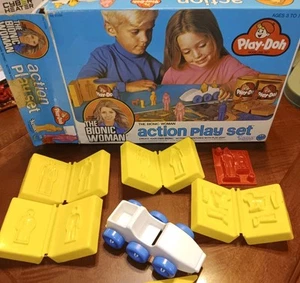 Vintage 1976 The Bionic Woman Play-Doh Kenner Action Spielset mit Box & Karte! - Bild 1 von 3