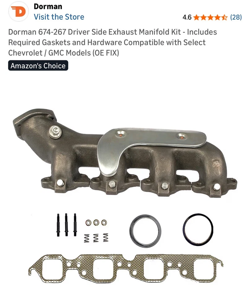 Dorman 674-267 Exhaust Manifold fits Chevy C2500 GMC K2500 10045731 12551445 - Изображение 1 из 3