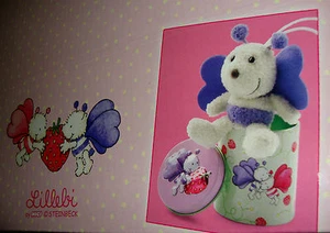 NICI LILLEBI SCHMETTERLING IN LILA , GESCHENKDOSE IN ROSA ODER GRÜN AUS BLECH. # - Picture 1 of 3