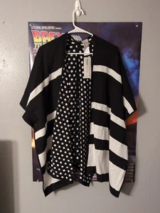 Chico's Wende-Cardigan Ruana Punkte Streifen Größe S/M Neu mit Etikett - Bild 1 von 7